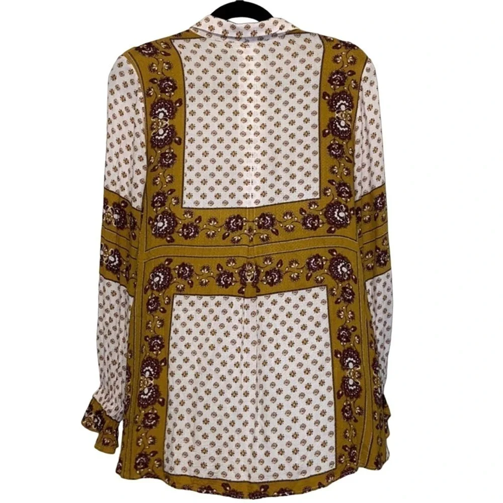 Free People Women's Size Medium Changing Times Mixed Print Tunic Top